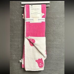 Cupcakes And Cashmere Halloween Ghost Blanket Reversible Throw HOT PINK/WHITE